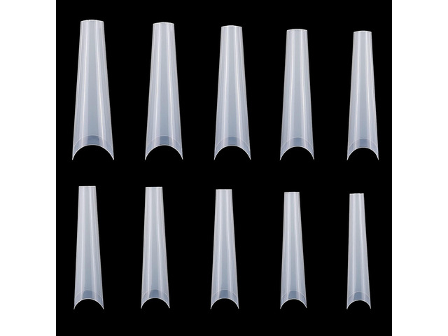 Fresh Fab Finds 500Pcs False Nail Tips C Curve Half Cover French Nails Extra Long Fake Finger Nails For Nail Art Salons Home DIY 10 Sizes - Gray -...