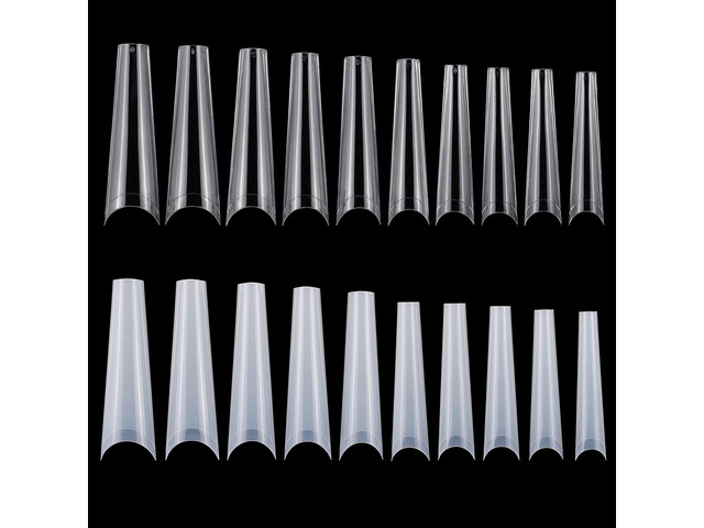 Fresh Fab Finds 500Pcs False Nail Tips C Curve Half Cover French Nails Extra Long Fake Finger Nails For Nail Art Salons Home DIY 10 Sizes - White -...