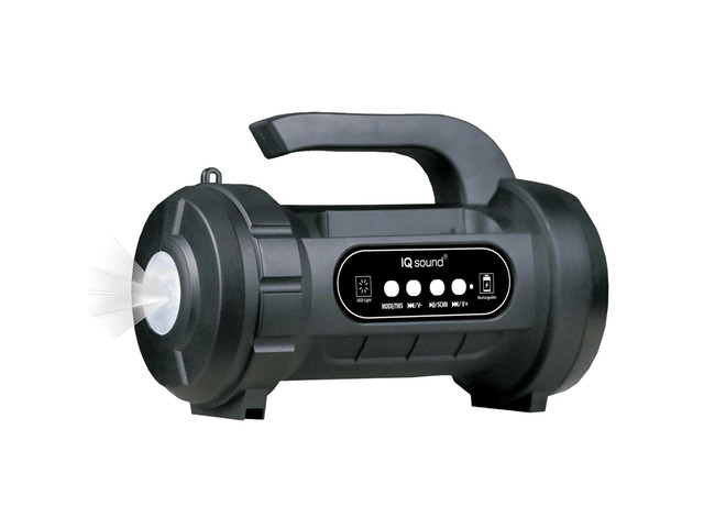 Supersonic 4' Bluetooth TWS Speaker with FM Radio & Flashlight - Black