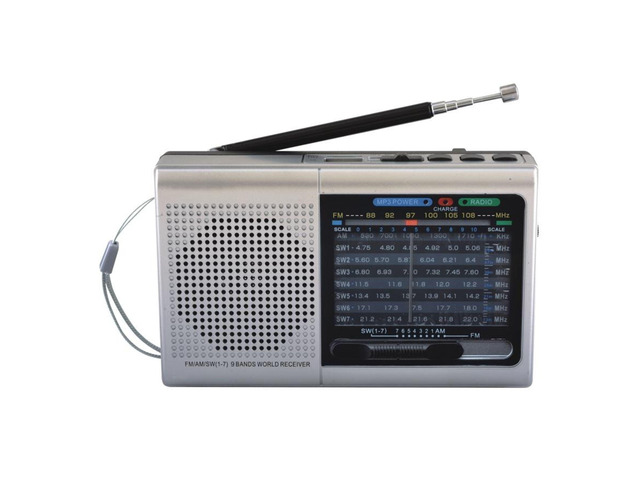 Supersonic 9 Band Radio With Bluetooth - Silver