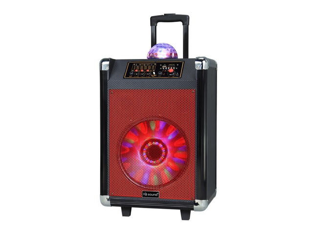 Supersonic 12' Portable Bluetooth Speaker with Disco Ball Light - Red
