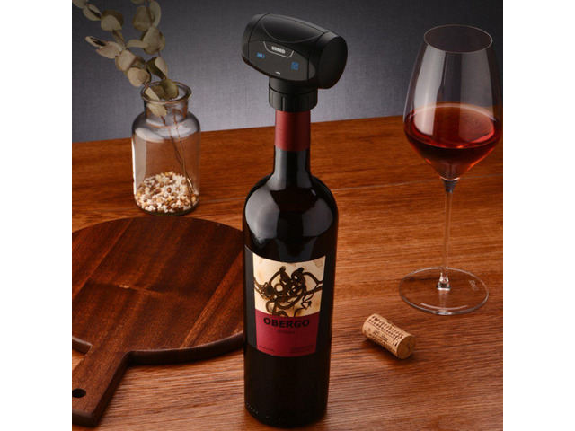 Vista Napa King Auto Vacuum Wine Preserver Saver Cap - Black