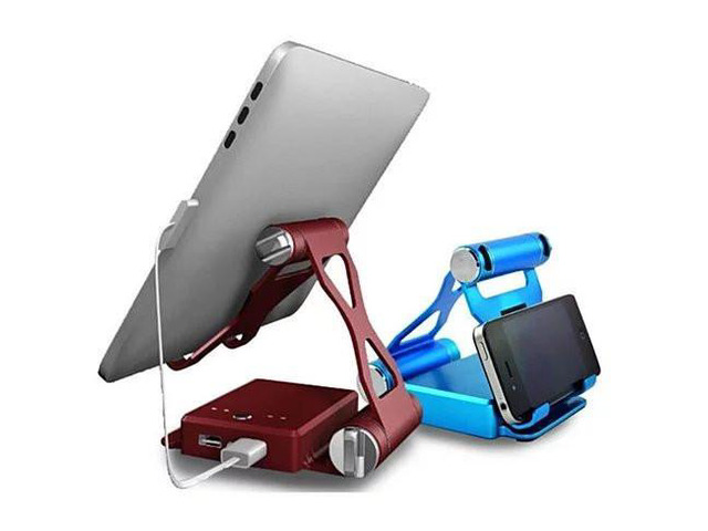 Podium Style Stand With Extended Battery Up To 200% For iPad; iPhone And Other Smart Gadgets - Pink