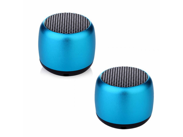 Vista Little Wonder Solo Stereo Multi Connect Bluetooth Speaker 2/Pak - METALLIC BLUE