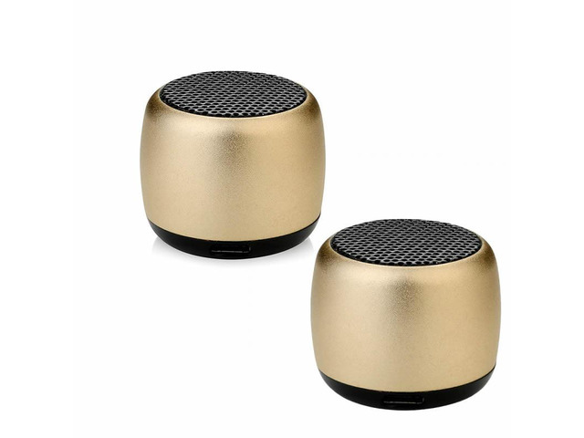 Vista Little Wonder Solo Stereo Multi Connect Bluetooth Speaker 2/Pak - GOLD