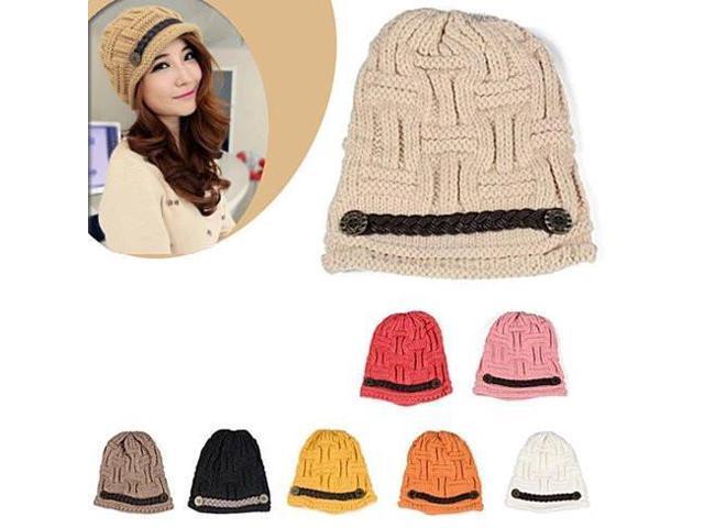 Vista Be My Beanie Soft Wool Beanie Cap With Vegan Leather Trim - Redhead Beanie