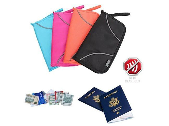 Vista SAFE JOURNEY RFID BLOCKER Passport and Credit Card Protector Wallet - Basic Black