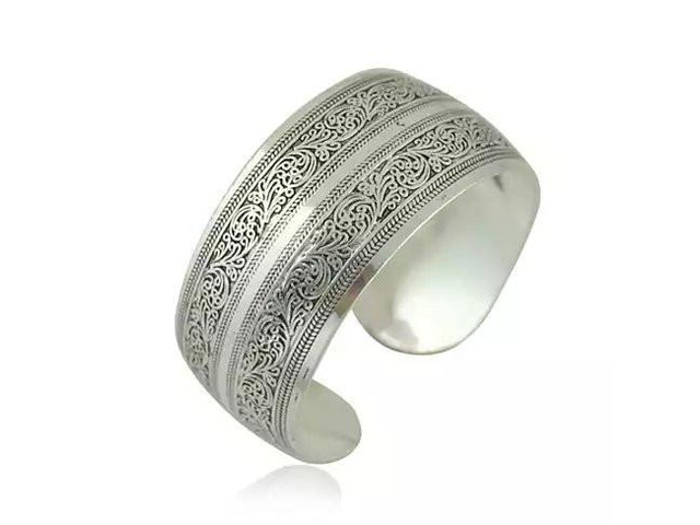 Vista Artistry Bracelet Vintage Look with Silver Overlay - Silver