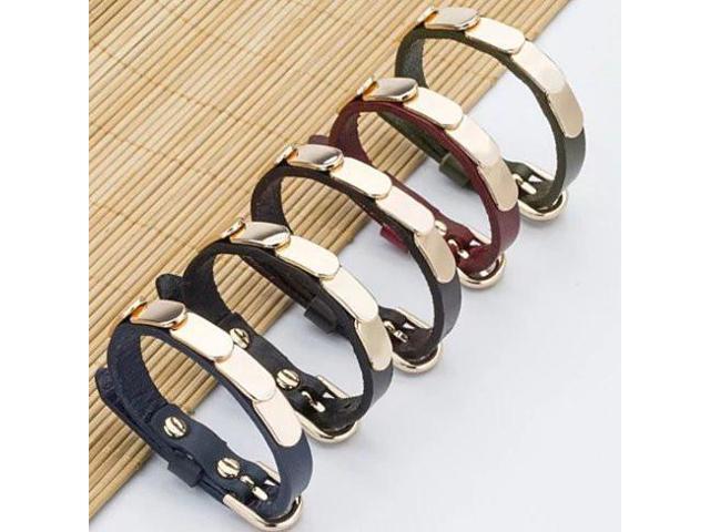 Vista LinkBling Genuine Leather Bracelet - Black Belt