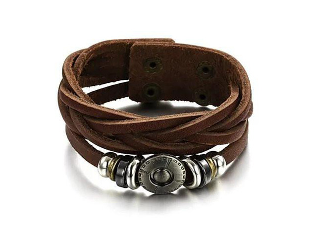 Vista Bingo Bracelet In Genuine Leather - Brown
