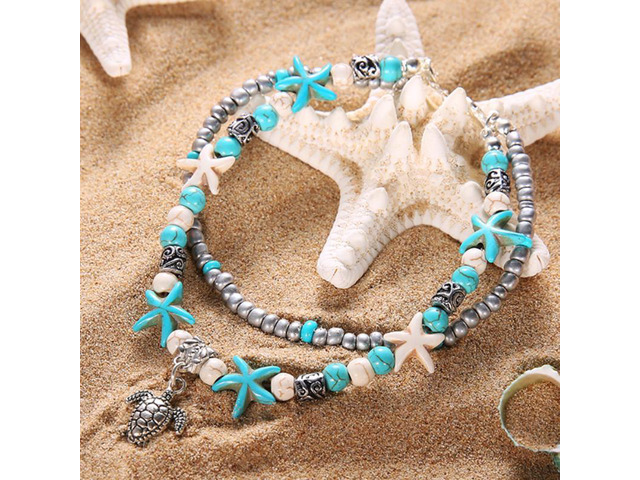 Vista Sea Turtle Anklet - Blue
