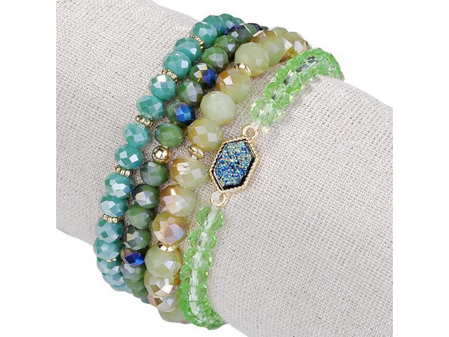 Vista Arm Candy Natural Stone And Glass Crystal Bracelets - SWEET CHAMPAGNE