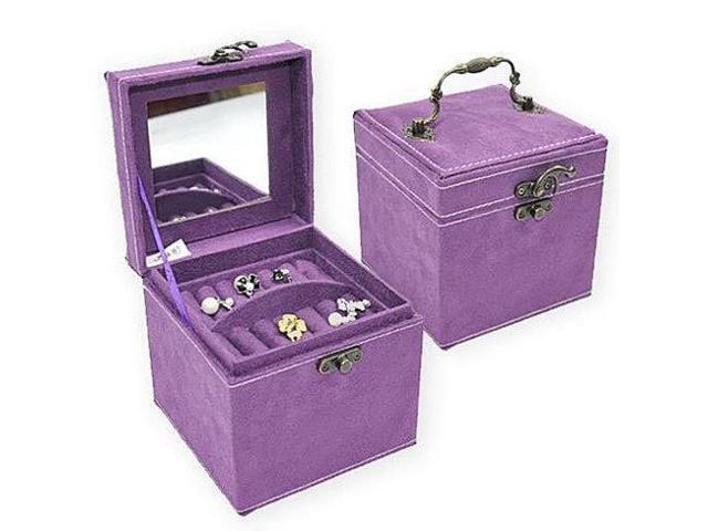 Vista Soft Velour - Personal Jewel Box in Luscious Colors with Ornate Hardware - Brown