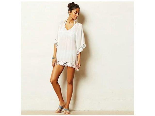 Vista Mid-Summer Night White Crochet Lace Tunic - White