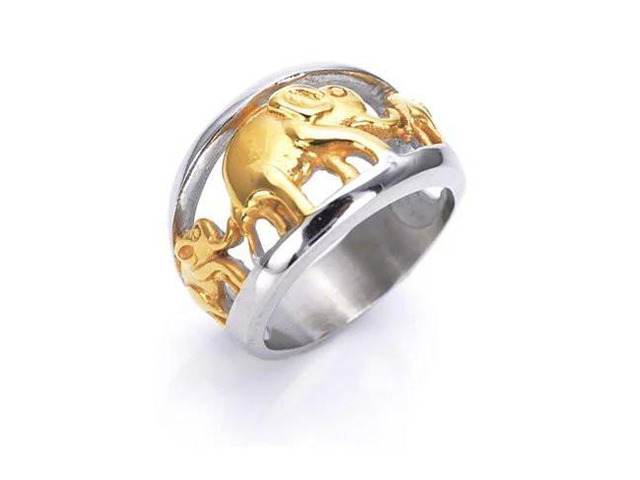Vista Golden Elephants Ring From TRUNK SHOW Collection - Gold