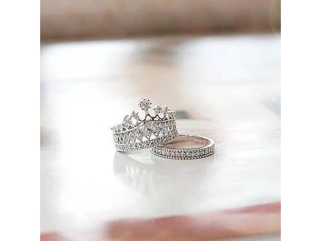 Vista Princess Ring Set Of 2 - Silver