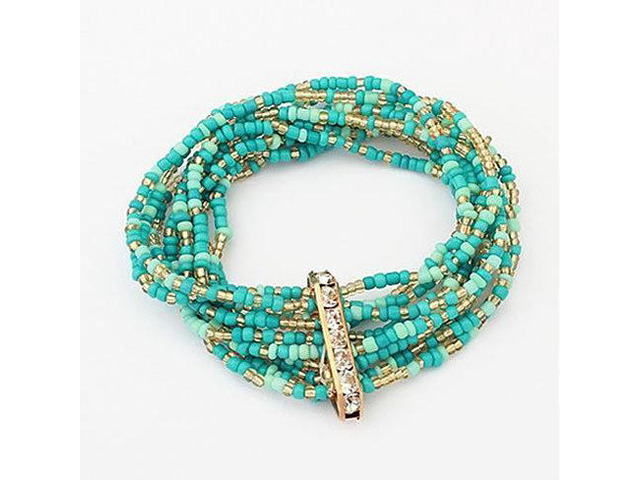 Vista Bohemian Bead Bracelet in Springy Colors - Lime Green