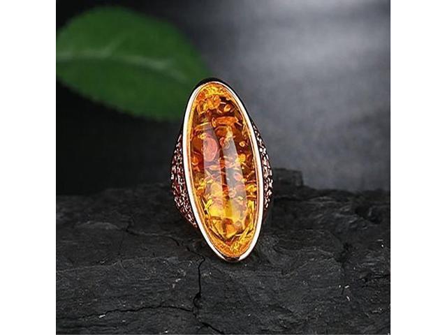 Vista Lava Ring In Fiery Oval Opal - Fiery red
