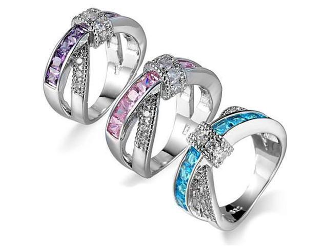 Vista You Cross My Mind Ring Diamond Crystals In 3 Lovely Colors - Pink