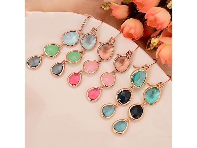 Vista Serena Ombre Style Gem Drop Earrings - SEA GREEN