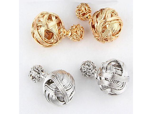 Vista Silken Threads - Modern Vintage Earrings - Rose Gold