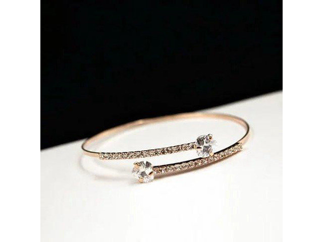 Vista Heart and Soul Diamond Crystal Hearts Bracelet - Rose Gold