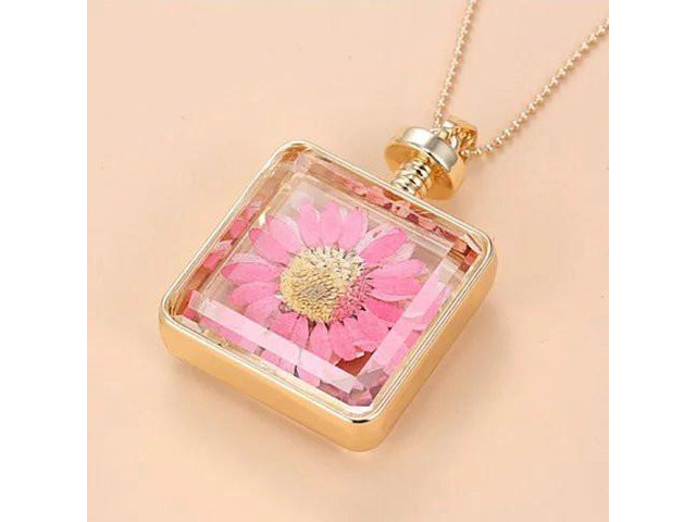 Vista Coral Floral Big Wildflower Necklace - Pink