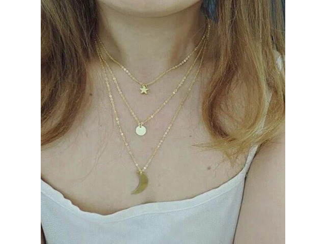 Vista Heavenly Moon Sun Star Necklace - Gold