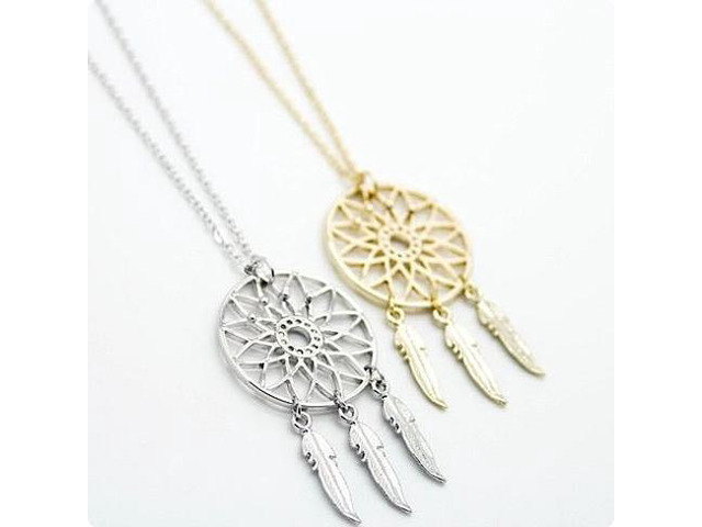 Vista BELIEVE The Dream Catcher Necklaces In Yellow And White Gold Plating - Gold