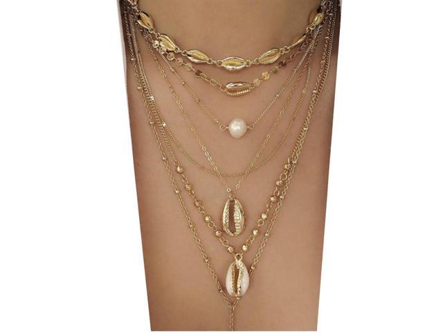 Vista Island Girl Multi Layer Necklace - Rose Gold