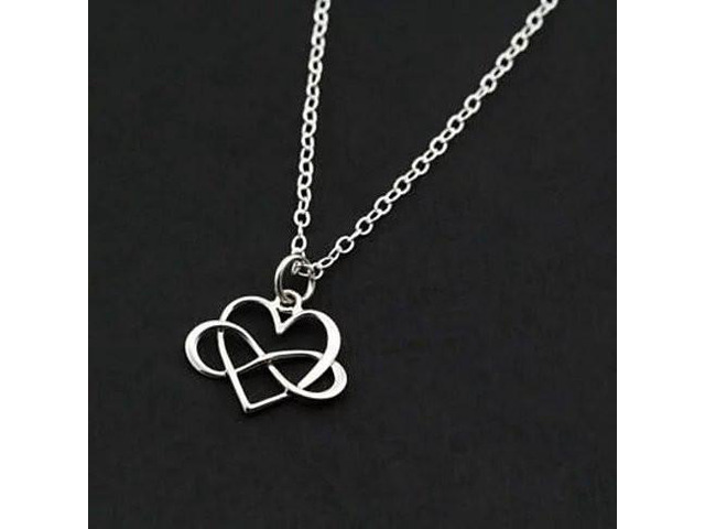 Vista Admiration Heart And Infinity Rhodium Pendant With Chain - Silver