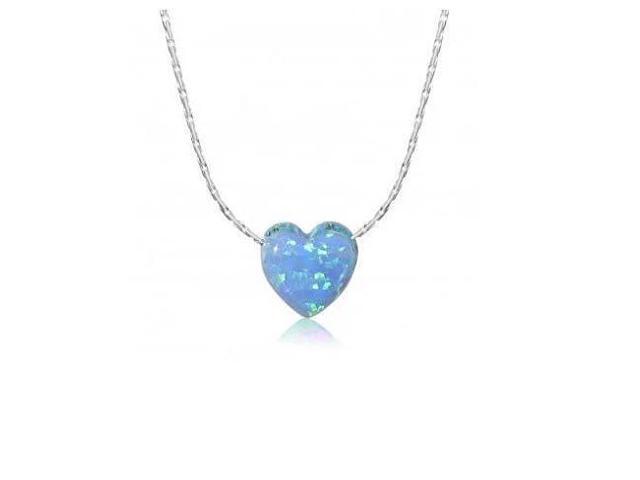 Vista Gypsy Heart Pendants Made of Synthetic Fiery Opal On a Sterling Silver Chain - Red Fiery Heart