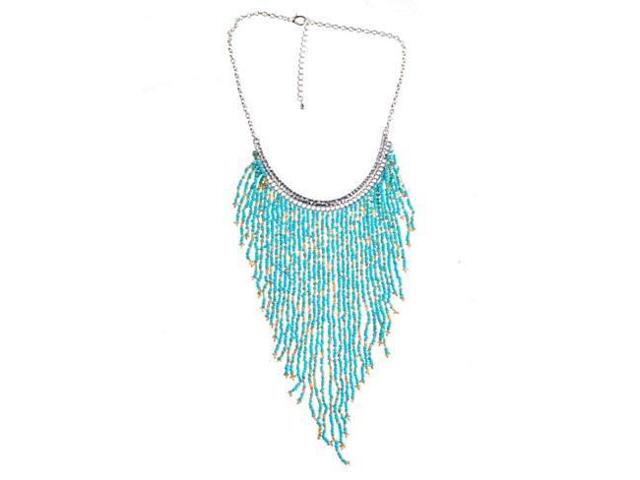 Vista Bohemian Beads Waterfall Necklace - Coco White
