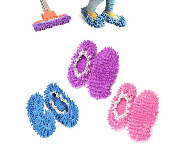 Vista Lazy Maid Quick Mop Slip-On Slippers 3 prs / 6 pcs - Multi Colors