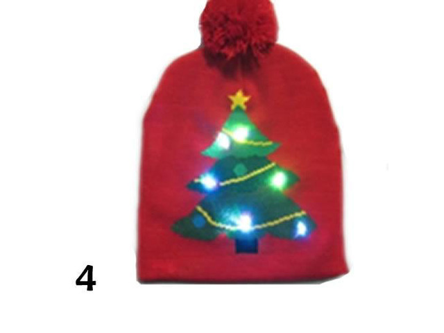 Vista Pom Pom Party Holiday Hats With LED Lights - Multicolor