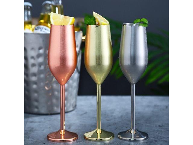 Vista Happiest Hours Cocktail Glasses Let The Party Begin - Silvery Champagne Flute Pair
