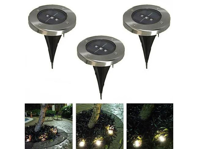 Vista Runway Solar 3 LED Inground Lights - Black