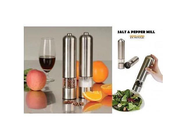 Vista You and Me Salt or Pepper Mills With Electric Dispenser In Stainless Steel - Silver