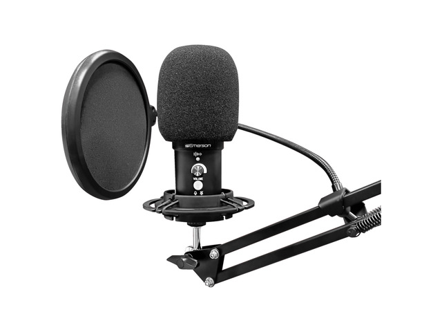 Emerson USB Gaming and Streaming Condenser Microphone - Black