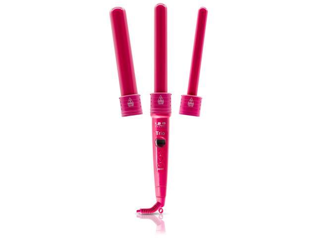 ISO Beauty Trio 3-in-1 Interchangeable Professional Tourmaline-Infused Ceramic Curling Set - Pink