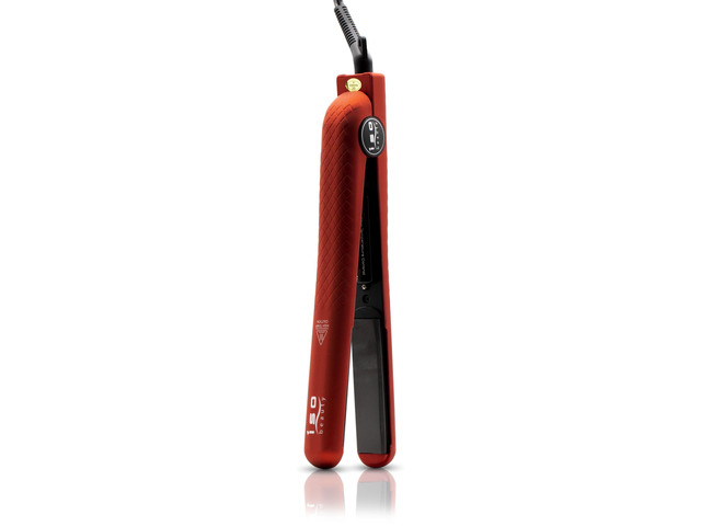ISO Beauty Spectrum Pro 1.25' 100% Solid Ceramic Flat Iron - Diamond Collection - Metallic Red