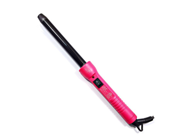 ISO Beauty The Twister - 19mm Tourmaline-Infused Ceramic Pro Curling Wand w/ Cool Tip - Pink