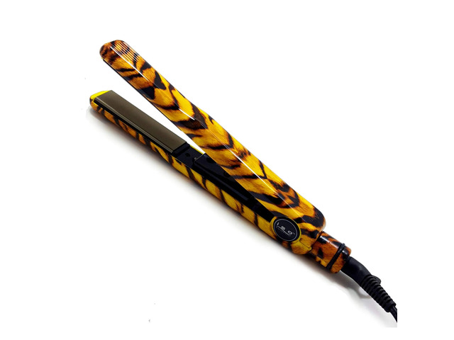 ISO Beauty Turbo Silk 1' Titanium-Plated Single Pass Flat Iron - Limited Edition - Yellow Tiger