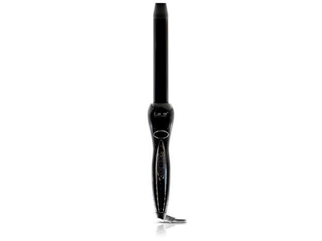 ISO Beauty The Digital Twister - 25mm Tourmaline-Infused Ceramic Pro Curling Wand w/ Cool Tip - Gold Collection - Black