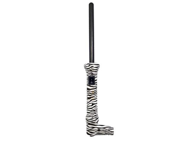 ISO Beauty The Twister - 13mm Tourmaline-Infused Ceramic Pro Curling Wand - Zebra