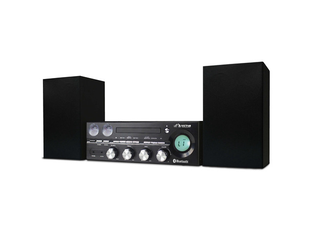 Victor Milwaukee 50W Desktop CD Stereo System with Bluetooth - Black