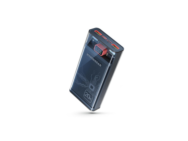 HyperGear ClearCharge XL 20000mAh Transparent PD Power Bank - Black
