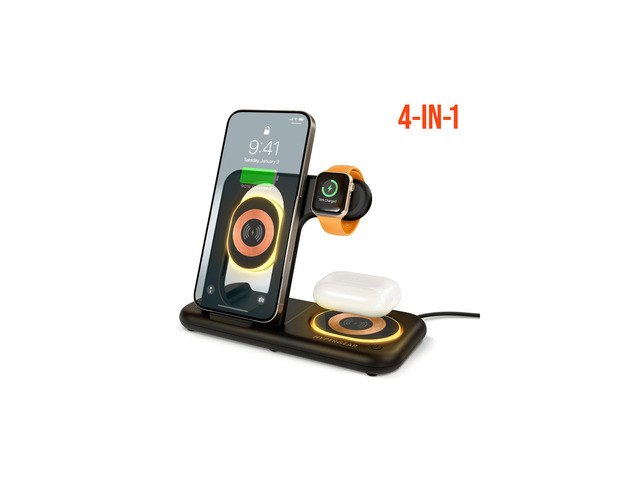 HyperGear 4 in 1 Wireless Charging Stand - Black