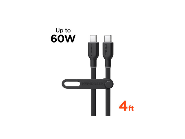 HyperGear Flexi PRO USB-C to USB-C Cable 4ft - Black