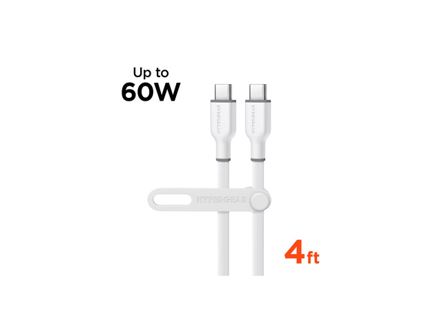 HyperGear Flexi PRO USB-C to USB-C Cable 4ft - White